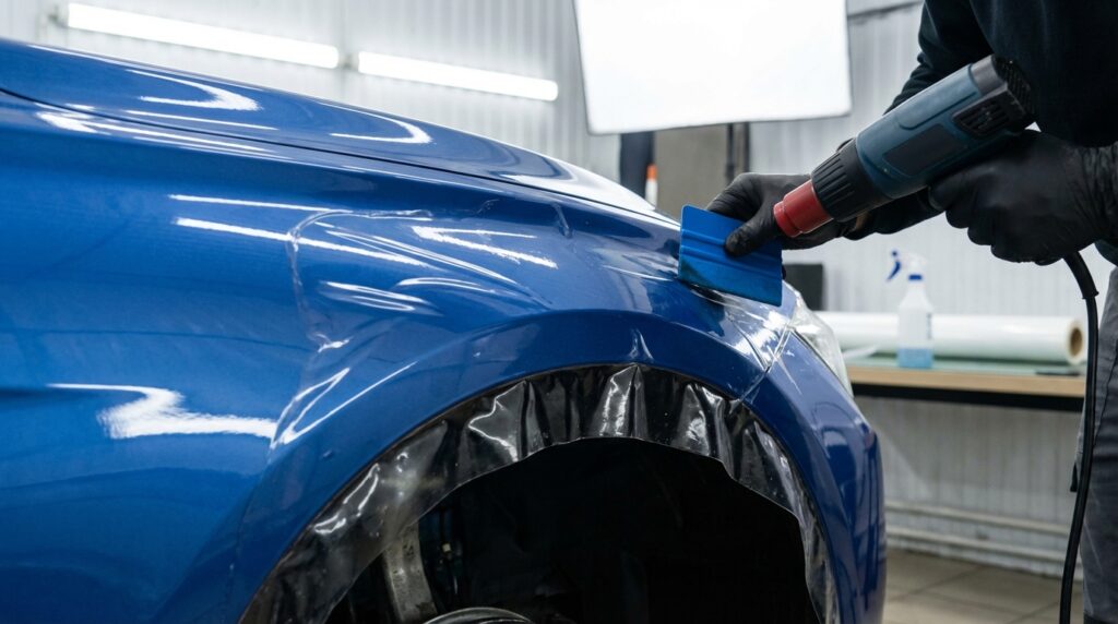découvrez les techniques de chauffage et thermoformage pour sculpter parfaitement le film sur la carrosserie, alliant précision et durabilité pour une finition optimale.